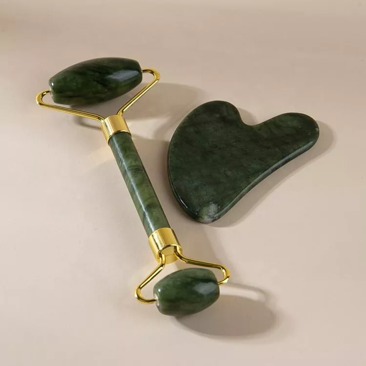 Juego personalizado de rodillos de jade y gua sha