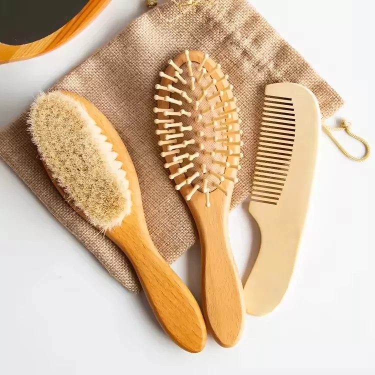 Juego de cepillos para el cabello para recién nacidos