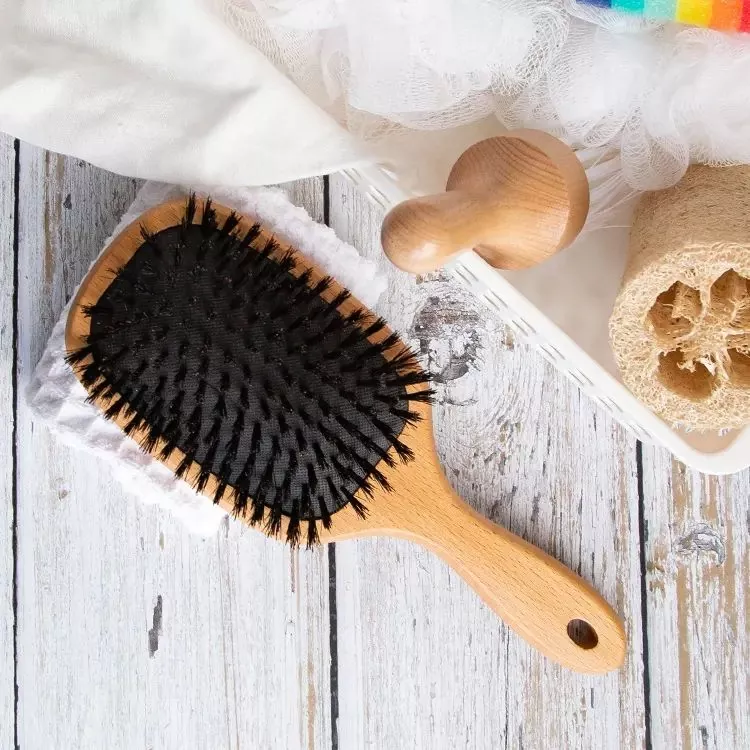 Cepillo de pelo de paleta de madera